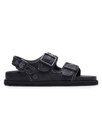 Birkenstock Women's Milano Denim Dual-buckle Slingback Sandals In Blue