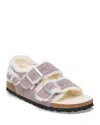 Birkenstock Milano Shearling Sandals In Purple