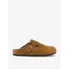 Birkenstock Mink Suede Leather Boston Mule In Multi