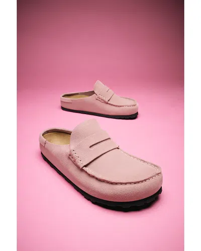 Birkenstock Naples Wrapped Suede Mules In Pink