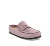 Birkenstock Women's Naples Wrapped Bold Grip Suede Loafer Clogs In Purple
