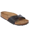 Birkenstock Brown Suede Buckled Flat Sandals In Black