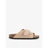 Birkenstock Kyoto Flats In Rose-pink Suede In New Beige