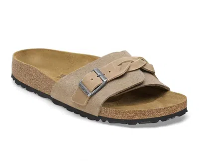 Birkenstock Women's Oita Braided Suede Sandals In Taupe