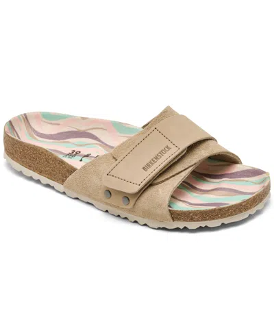 Birkenstock Women's Oita Nubuck-suede Leather Printed Footbed Sandals From Finish Line