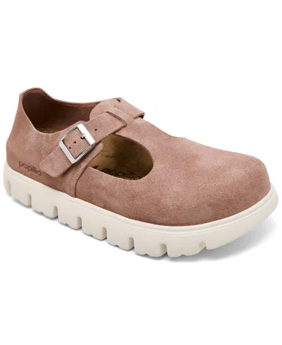 Birkenstock Women's Paris Chunky Platform Mary Jane Clogs From Finish Line In Pink Clay