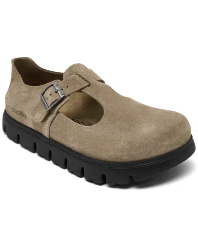 Birkenstock Women's Paris Chunky Suede Platform Mary Jane Sandals From Finish Line In Brown