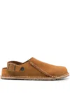 Birkenstock Lutry Suede Mules In Brown