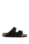 Birkenstock Soft Footbed Arizona Slides In Black
