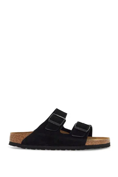 Birkenstock Arizona Suede Sandals With Buckled-straps In Black