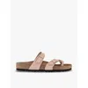 Birkenstock Womens Soft Pink Nubuck Mayari Cross-strap Leather Sandals Eur 41 / 8 Uk In Soft Pink Nubuck