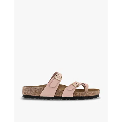 Birkenstock Womens Soft Pink Nubuck Mayari Cross-strap Leather Sandals Eur 41 / 8 Uk In Pink Leather