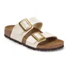 Birkenstock Women's Sydney Luxe Buckle In Pearl White In Multi