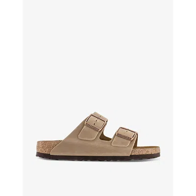 Birkenstock Womens Tobacco Brown Arizona Two-strap Faux-leather Sandals In Beige