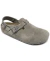 Birkenstock Women's Tokio Birkibuc Clogs From Finish Line In Stone Coin