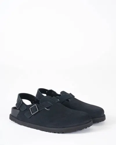 Birkenstock Tokio Suede Clogs In Black