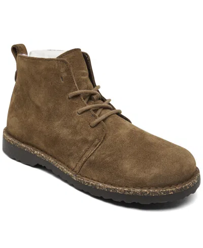 Birkenstock Women's Uppsala Mid Shearling Lace-up Boots From Finish Line In Dark Tea