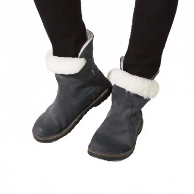 Birkenstock Women's Uppsala Shearling Boots In Graphite/natural In Gray
