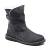 Birkenstock Women's Uppsala Shearling Suede Leather Boot - Regular/wide In Graphite In Pink