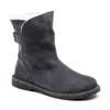 Birkenstock Women's Uppsala Shearling Suede Leather Boot - Regular/wide In Graphite In Blue