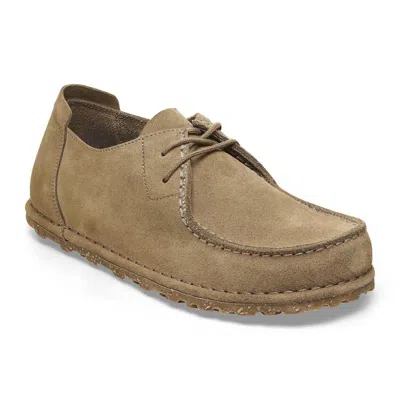 Birkenstock Women's Utti Lace Suede Leather Shoes In Gray Taupe