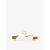 Birkenstock Womens White Arizona Double-strap Patent-leather Flat Sandal In White