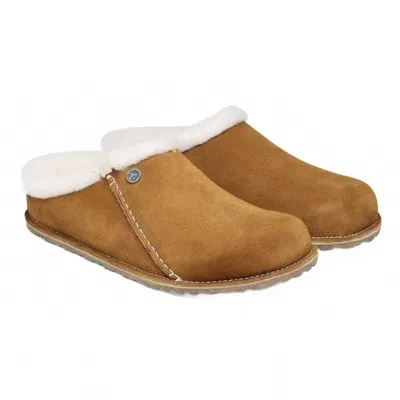 Birkenstock Zermatt Narrow Suede & Shearling Slipper In Brown