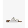 Birkenstock Womens White Leather Sfb Arizona Double-strap Leather Sandals In Antique White Nubuck