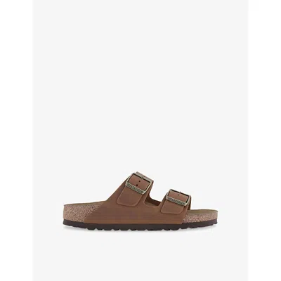 Birkenstock Womens  Arizona Two-strap Faux-leather Sandals In Brown