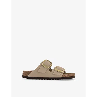 Birkenstock Womens Sandcastle Nubuck Arizona Double-strap Leather Sandals