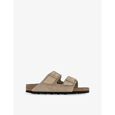 BIRKENSTOCK WOMENS SANDCASTLE SUEDE ARIZONA DOUBLE-STRAP LEATHER SANDALS EUR 38/5 UK