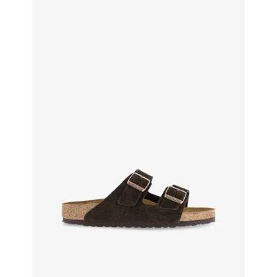 BIRKENSTOCK WOMENS SUEDE MOCCA ARIZONA TWO-STRAP LEATHER SANDALS EUR 36 / 3 UK