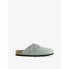 Birkenstock Boston Big Buckle Pure Sage Nubuck Leather Clogs