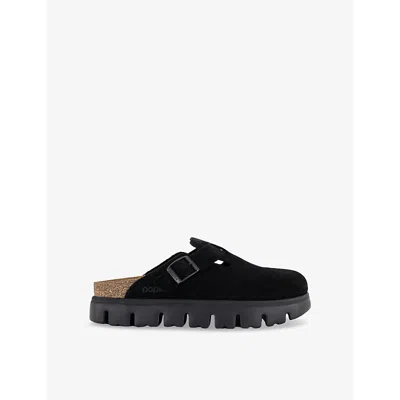 BIRKENSTOCK WOMENS BLACK BOSTON CHUNKY SUEDE CLOGS EUR 37 / 4 UK