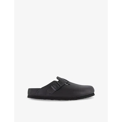 Birkenstock Womens Black Boston Exquisite Leather Clogs