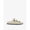 Birkenstock Triple Buckle Open Toe Flat Sole Sandals In Neutral