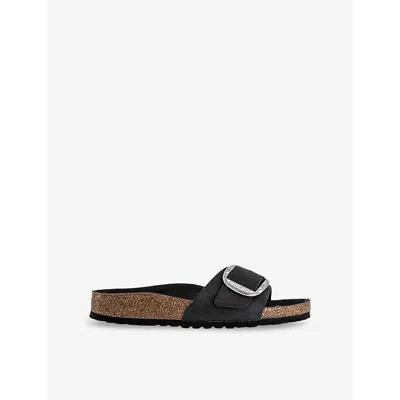 BIRKENSTOCK WOMENS BLACK MADRID BIG-BUCKLE LEATHER SANDALS EUR 36 / 3 UK