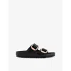 Birkenstock 'arizona Big Buckle Slide In Black Exq High Shine