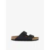 Birkenstock Womens Arizona Double-strap Leather Sandals Oiled Leather Black Eur 39 / 6 Uk In Black Natural Leather