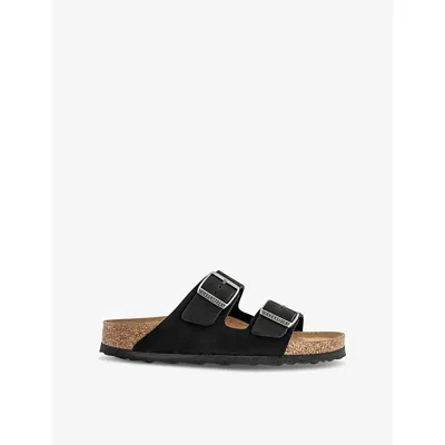 Birkenstock Womens Black Nubuck Sfb Arizona Narrow-fit Leather Sandals Eur 36 / 3 Uk