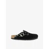 Birkenstock Boston Rivets Studded Buckle Mules In Black