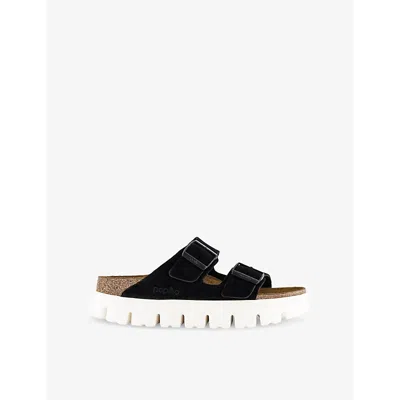 Birkenstock Womens Arizona Chunky Suede Sandals Black Sued In Black Suede
