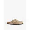 Birkenstock Womens Tabacco Brown Oiled Leat Boston Big Buckle Suede Clogs Eur 38/5 Uk