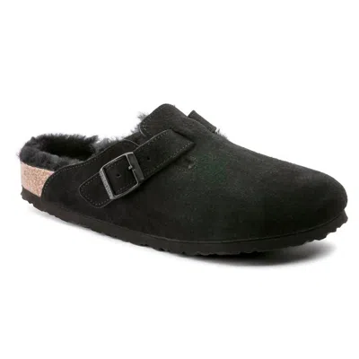 Birkenstock Womens Boston Shearling Clog - Narrow Width In Black