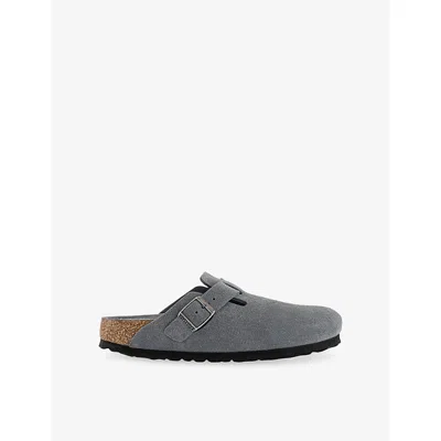 Birkenstock Womens Basalt Grey Tfb Boston Suede Clogs Eur 40 / 7 Uk
