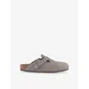 Birkenstock Womens Gray Taupe Suede Boston Suede Clogs Eur 41 / 8 Uk In Gray