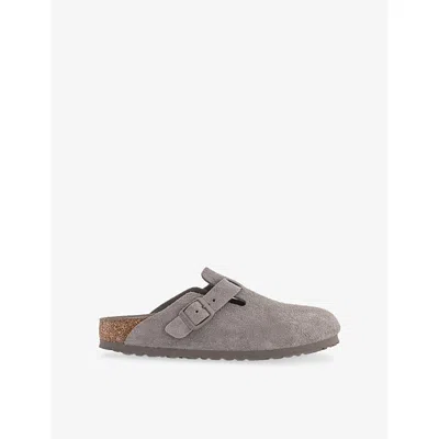 Birkenstock Womens Gray Taupe Suede Boston Suede Clogs Eur 41 / 8 Uk