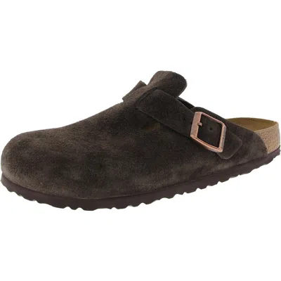 Birkenstock Womens Buckle Clogs In Mocca