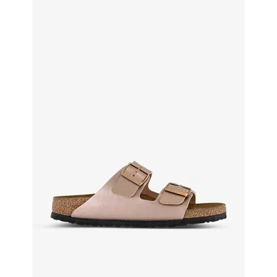 Birkenstock Womens Arizona Two-strap Metallic Faux-leather Sandals Copper Bi In Multi