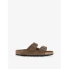 Birkenstock Womens Dark Tea Tfb Arizona Two-strap Suede Sandals Eur 38/5 Uk